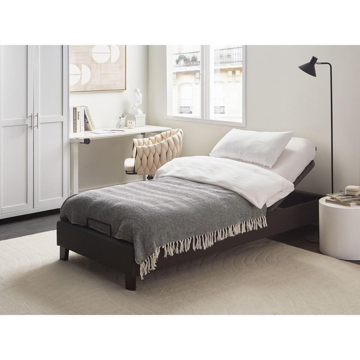 Elektryczny stelaż do łóżka BRUNOY 80 x 200 cm Szary