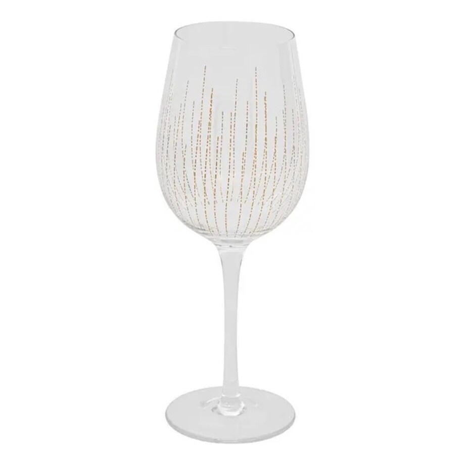 Zestaw 4 kieliszków do wina, ze złotem, Lunis, 380 ml