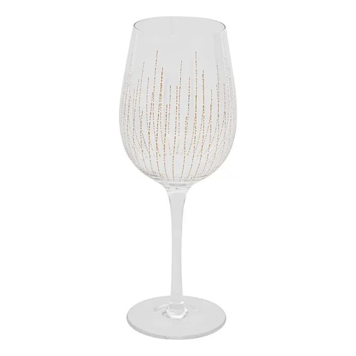 Zestaw 4 kieliszków do wina, ze złotem, Lunis, 380 ml