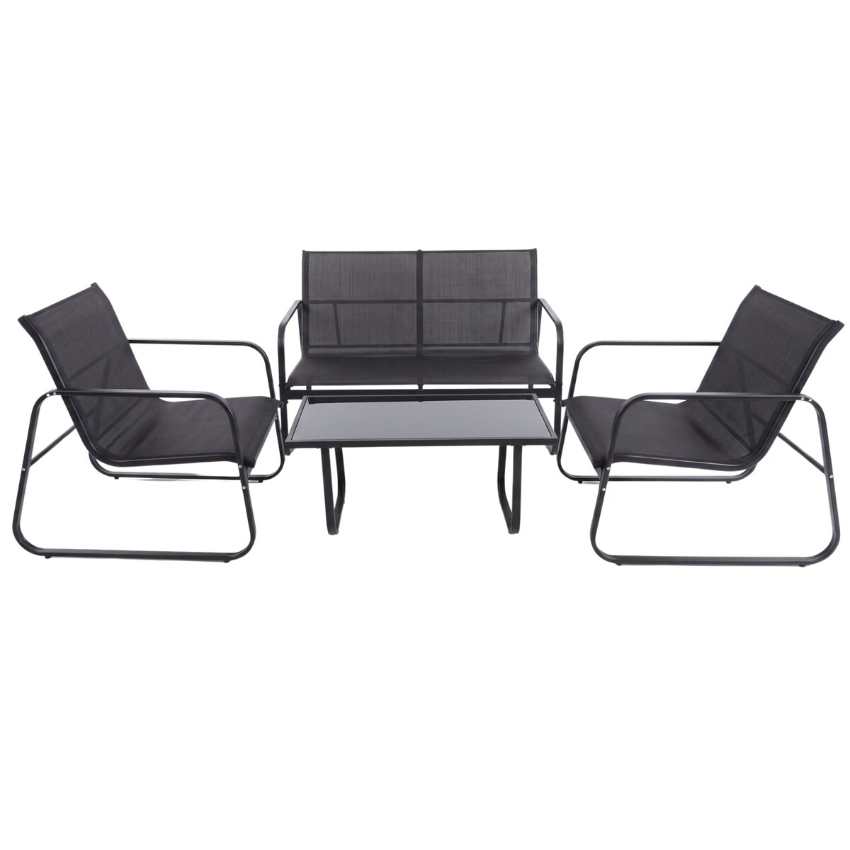 Zestaw mebli ogrodowych 2 x fotel sofa stolik czarny FUNFIT garden