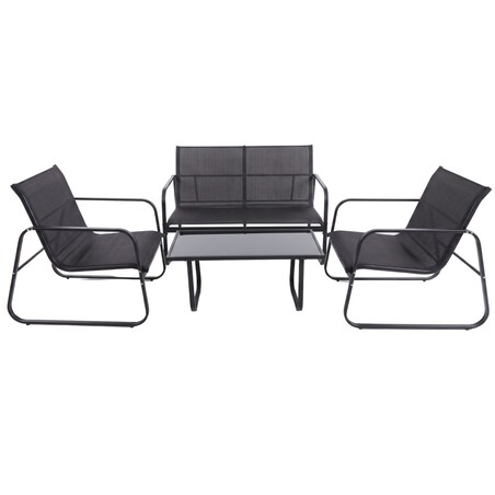 Zestaw mebli ogrodowych 2 x fotel sofa stolik czarny FUNFIT garden