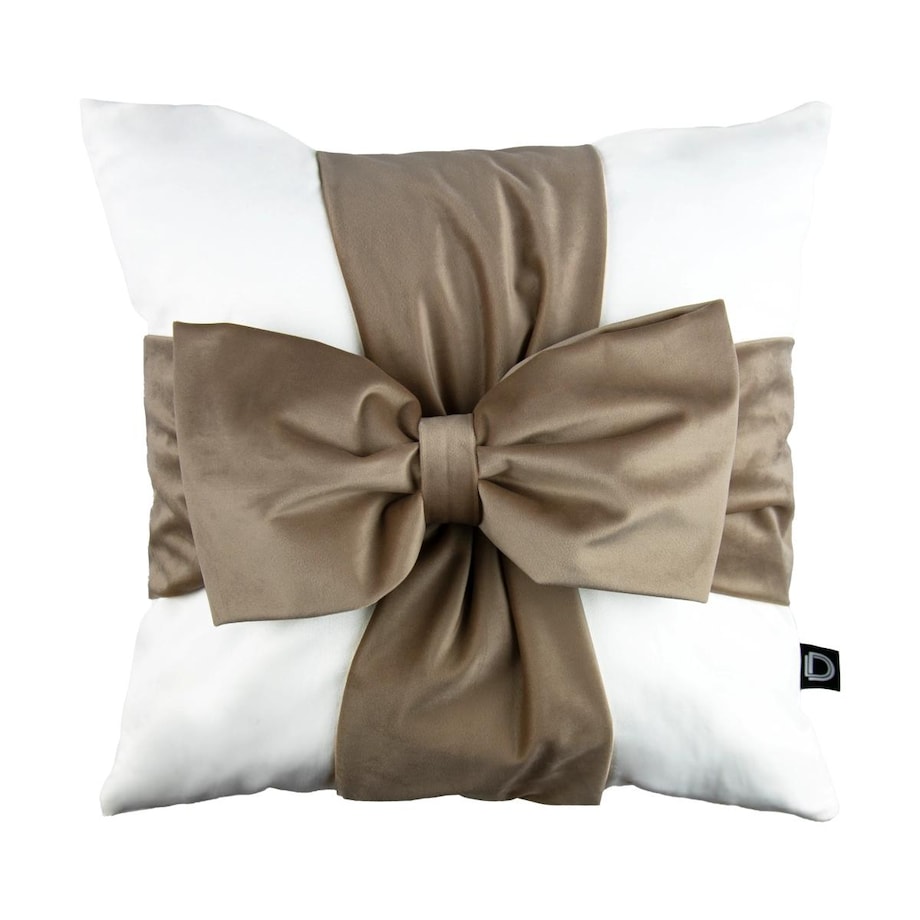 Poduszka VELVET VE2282 | Piaskowa kokarda 40 x 40 cm