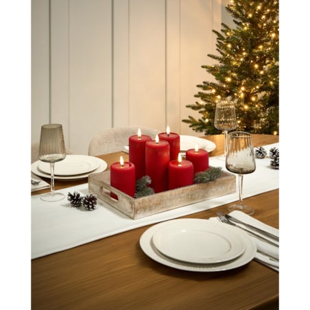 Zestaw 6 świec LED NOISETTE 10/16 cm Czerwony