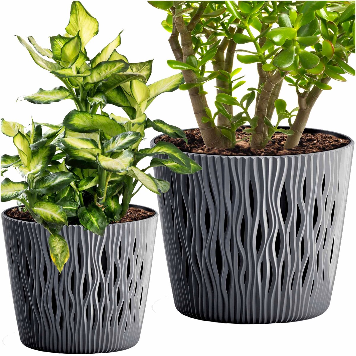 Doniczka Okrągła Osłonka Domowa Kwietnik Zestaw X2