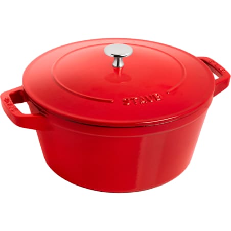 Zestaw 3 naczyń żeliwnych z pokrywką Staub - 24 cm, Czerwony