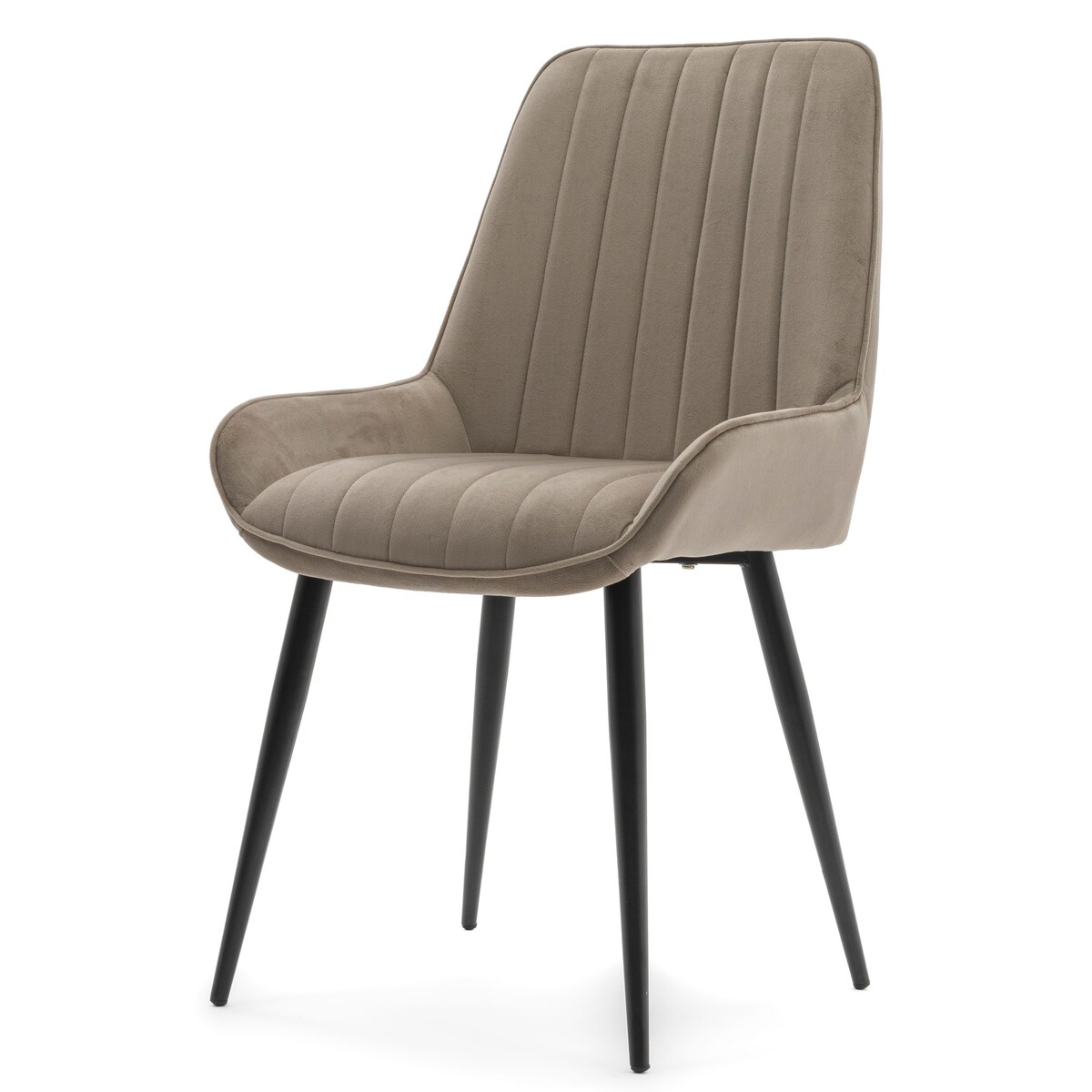 Krzesło tapicerowane welurowe do salonu jadalni nowoczesne LUCA ciemnobeżowa
