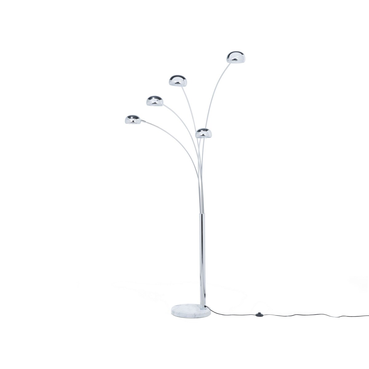 Lampa podłogowa regulowana metalowa srebrna FLINDERS