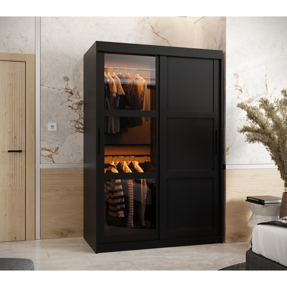 Szafa przesuwna Garderoba DOME 3 120 czarny