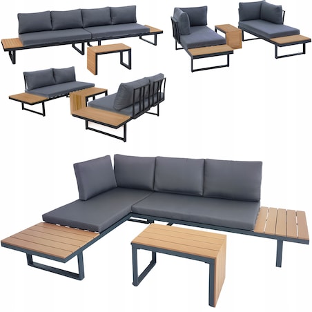 Modułowy zestaw mebli ogrodowych z aluminium