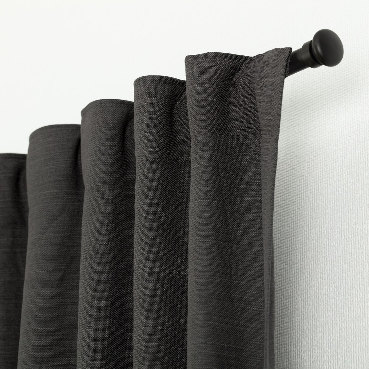 Zasłona BASIC na taśmie marszczącej 140x300 cm grafitowy 1 szt. 140x300 szary-czarny