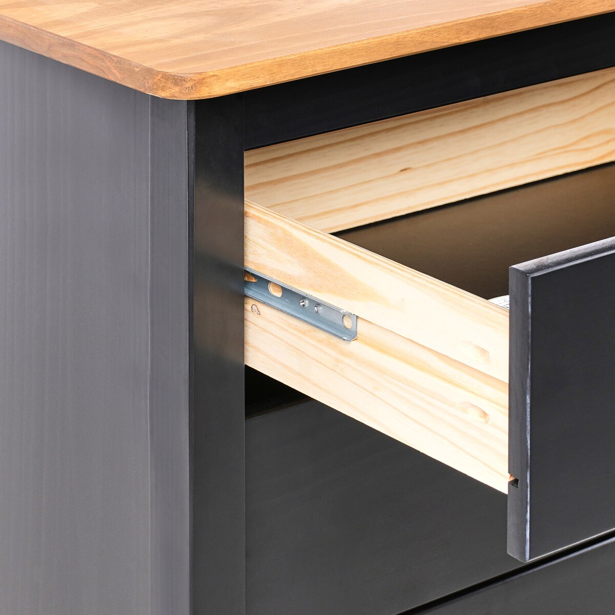 Komoda 5 szuflad SHILLINGTON Drewno sosnowe Czarny