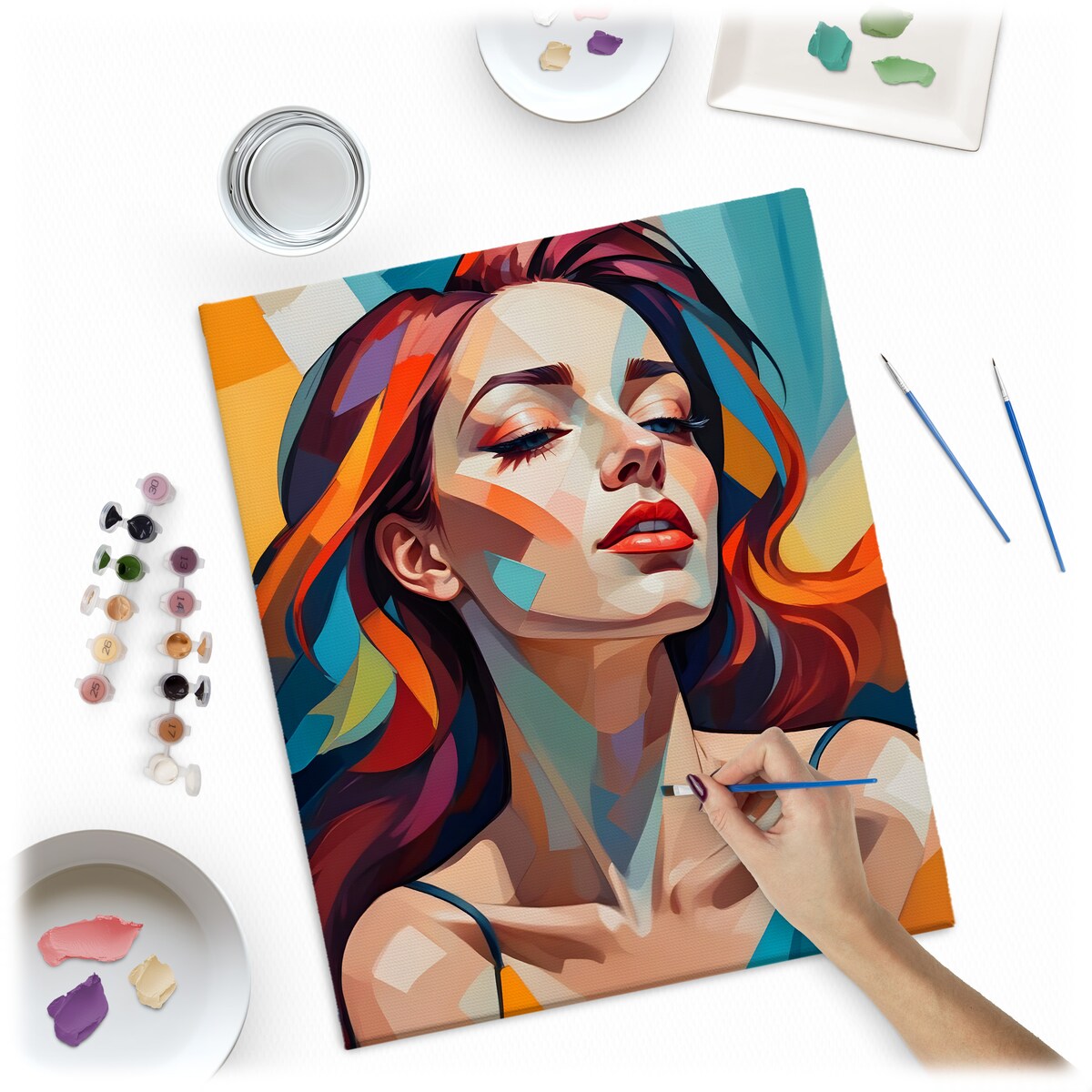 Malowanie po numerach obraz z ramą 40x50 Kobieta z koniem Massido