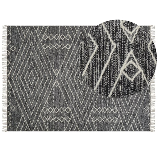 Dywan bawełniany 160 x 230 cm biało-czarny KHENIFRA
