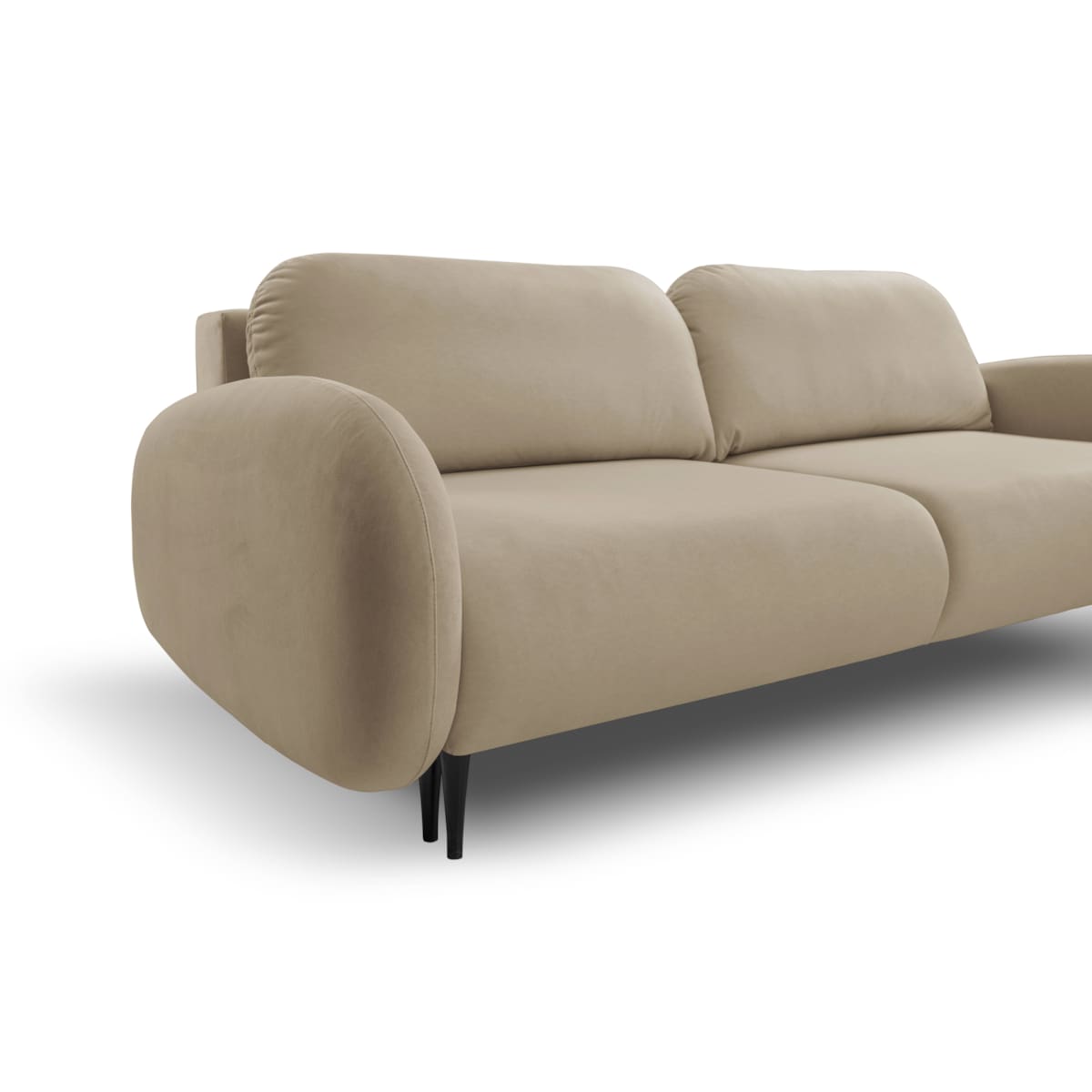 Nowoczesna sofa z funkcją spania SOFTI - cappuccino