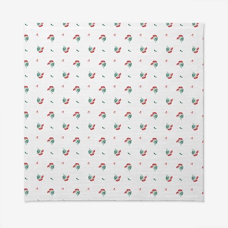 Obrus świąteczny - jarzębinowe gałązki - 140x140