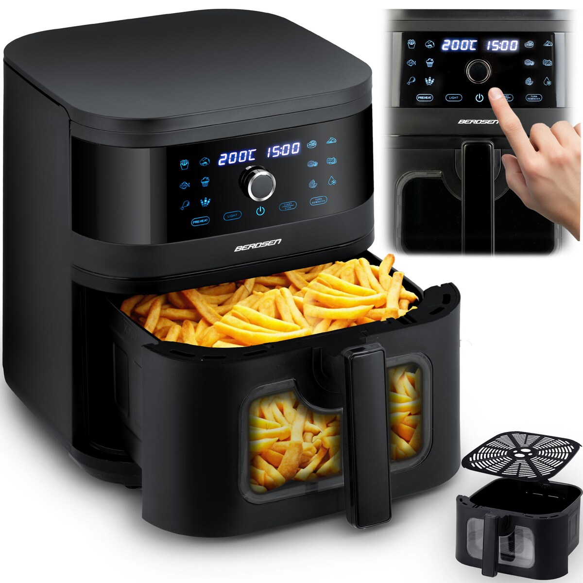 Frytkownica beztłuszczowa air fryer frytownica 8l Berdsen BD-6611700W