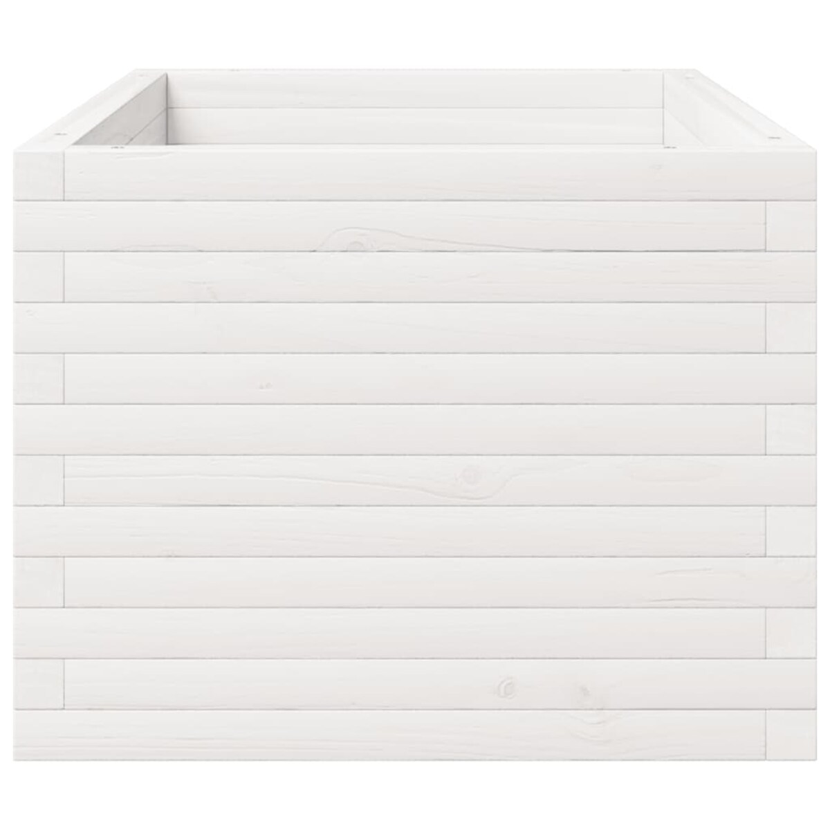 vidaXL Donica ogrodowa, biała, 90x60x49,5 cm, lite drewno sosnowe