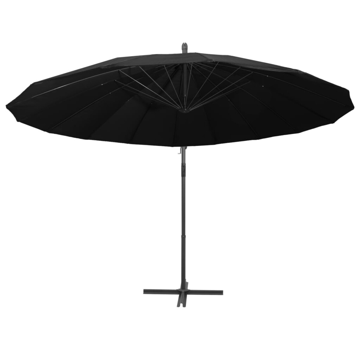 vidaXL Parasol ogrodowy, wiszący, czarny, 3 m, słupek aluminiowy