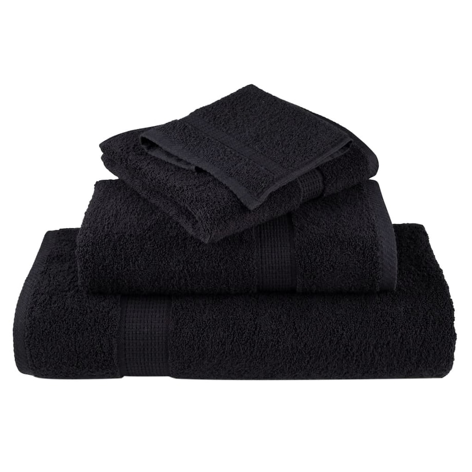 vidaXL Ręczniki premium SOLUND, 4 szt., czarne, 80x200 cm, 600 g/cm²