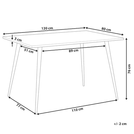 Stół do jadalni SANTIAGO Biały marmur 120 cm 80 cm