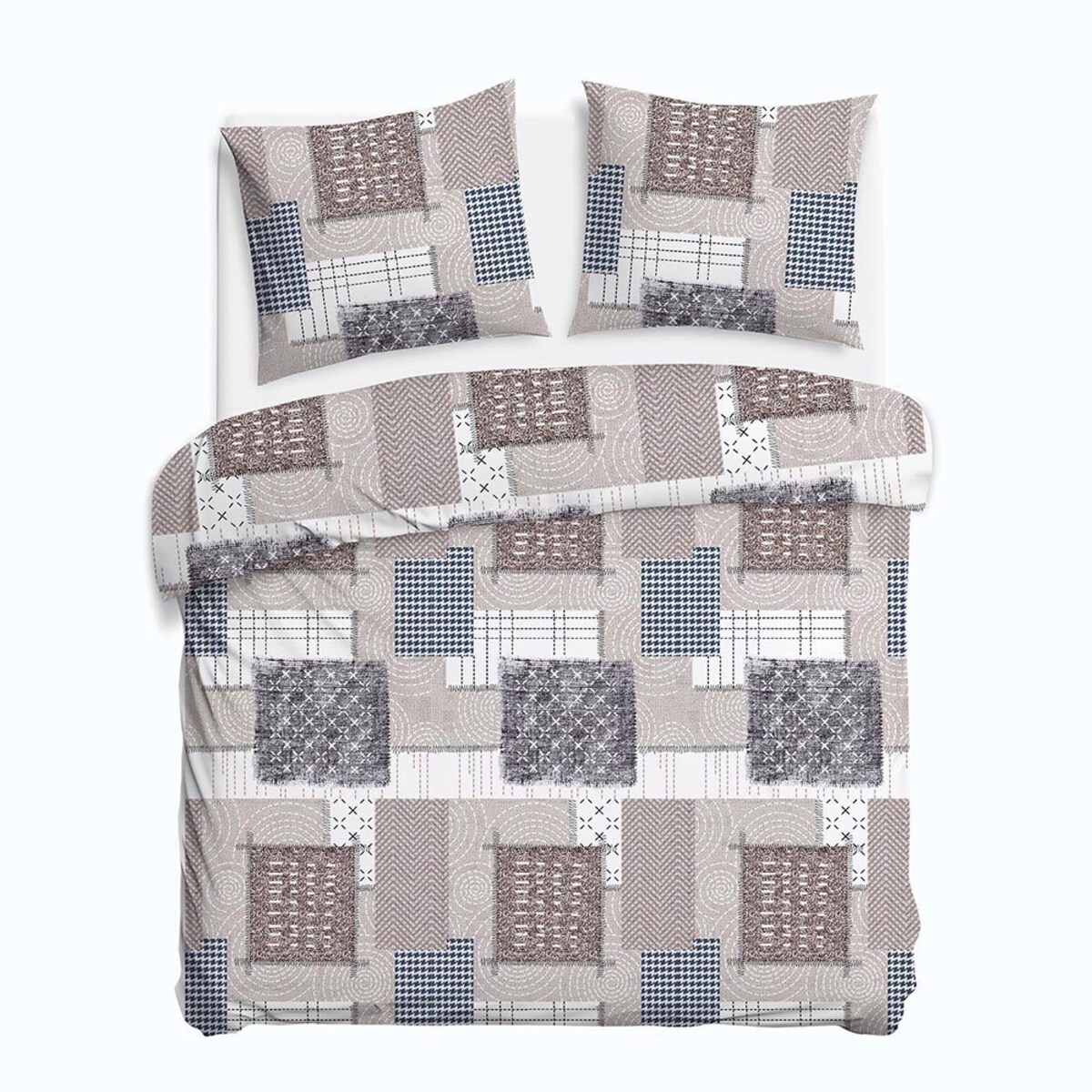 Pościel flanelowa 220x200 Ardela Beige kratka beżowa, Flanelove