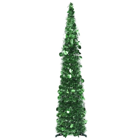 vidaXL Składana, sztuczna choinka, zielona, 120 cm, PET