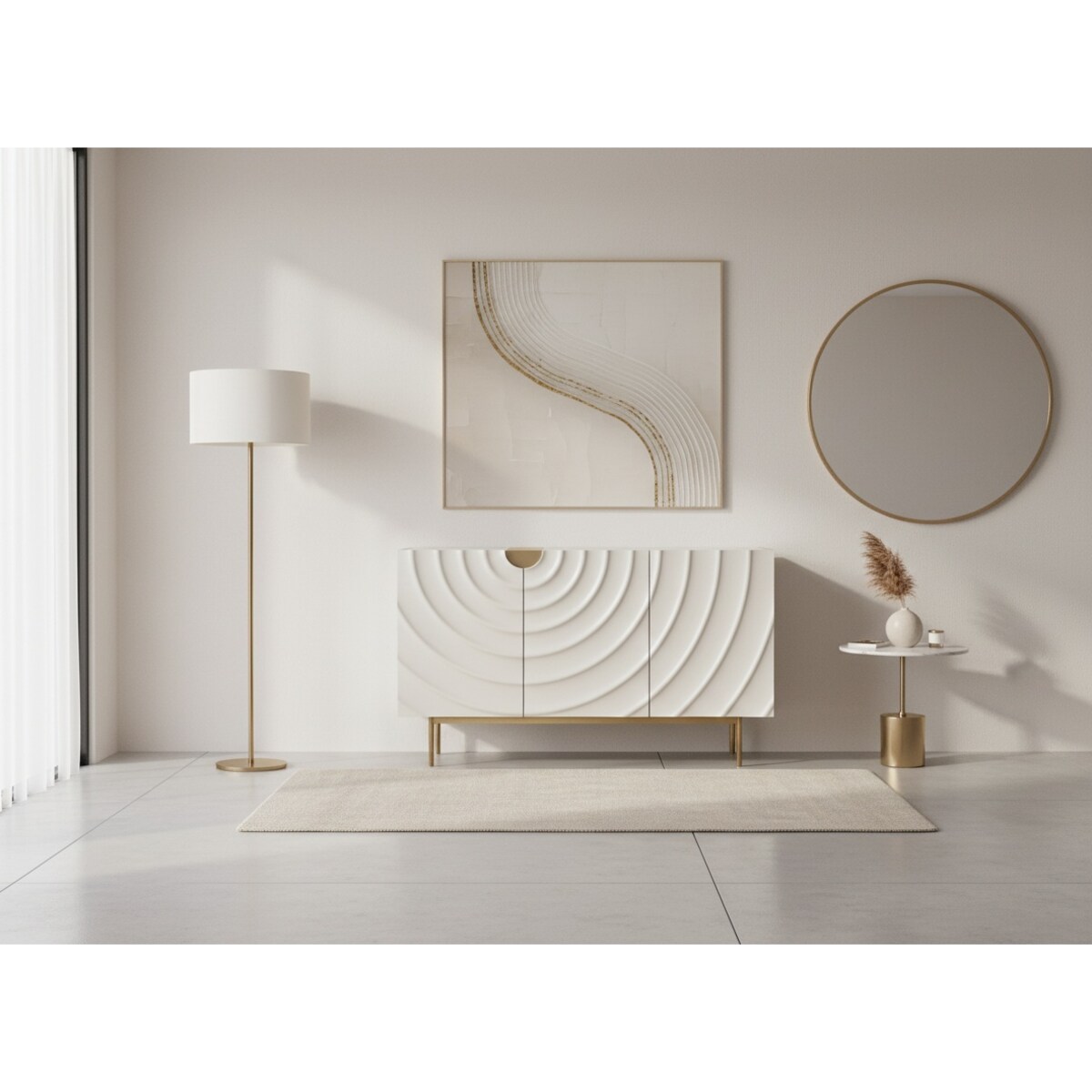 Komoda złota Primavera Glamour Premium 150x40x86