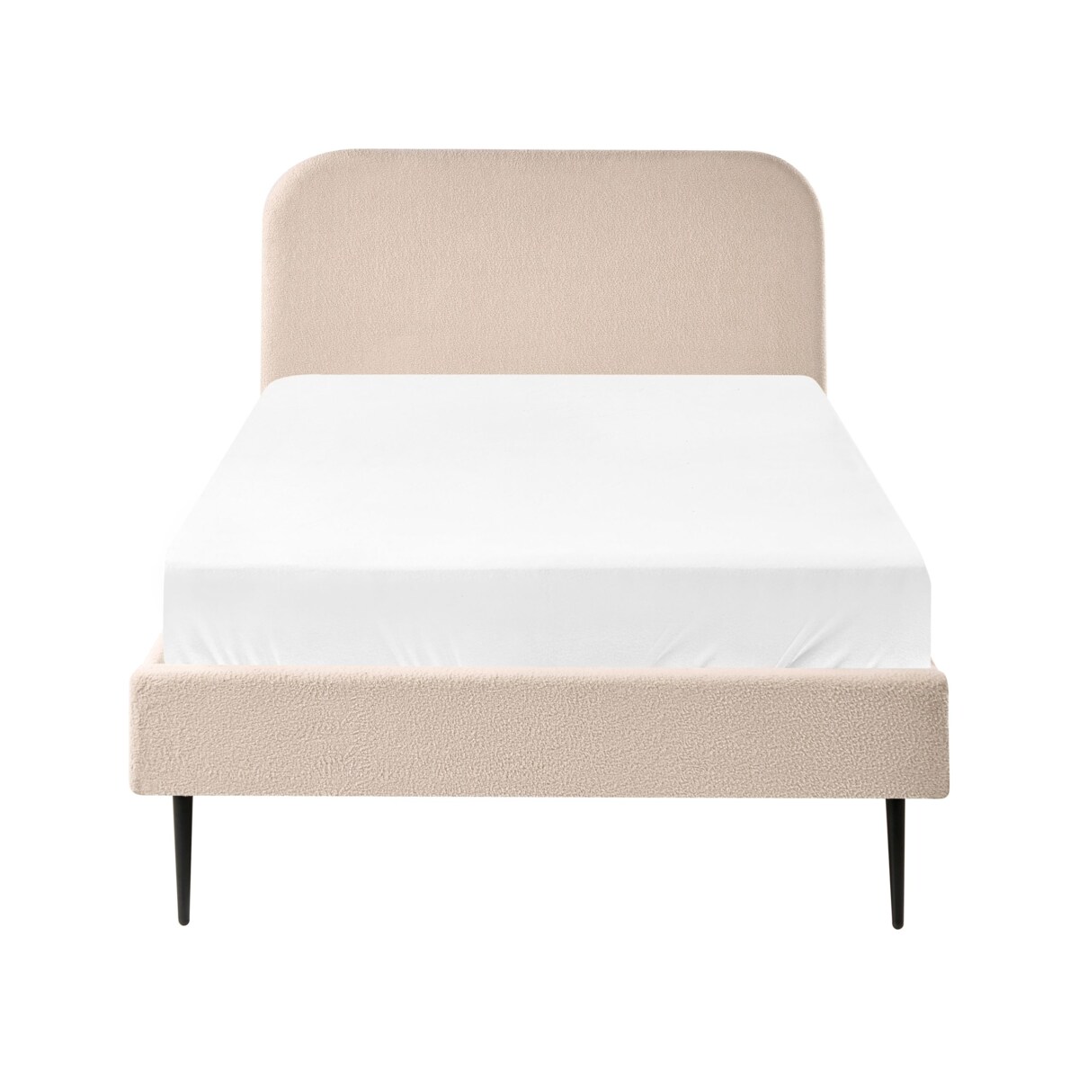 Łóżko Boucle FLAYAT 120 x 200 cm Jasnobeżowy