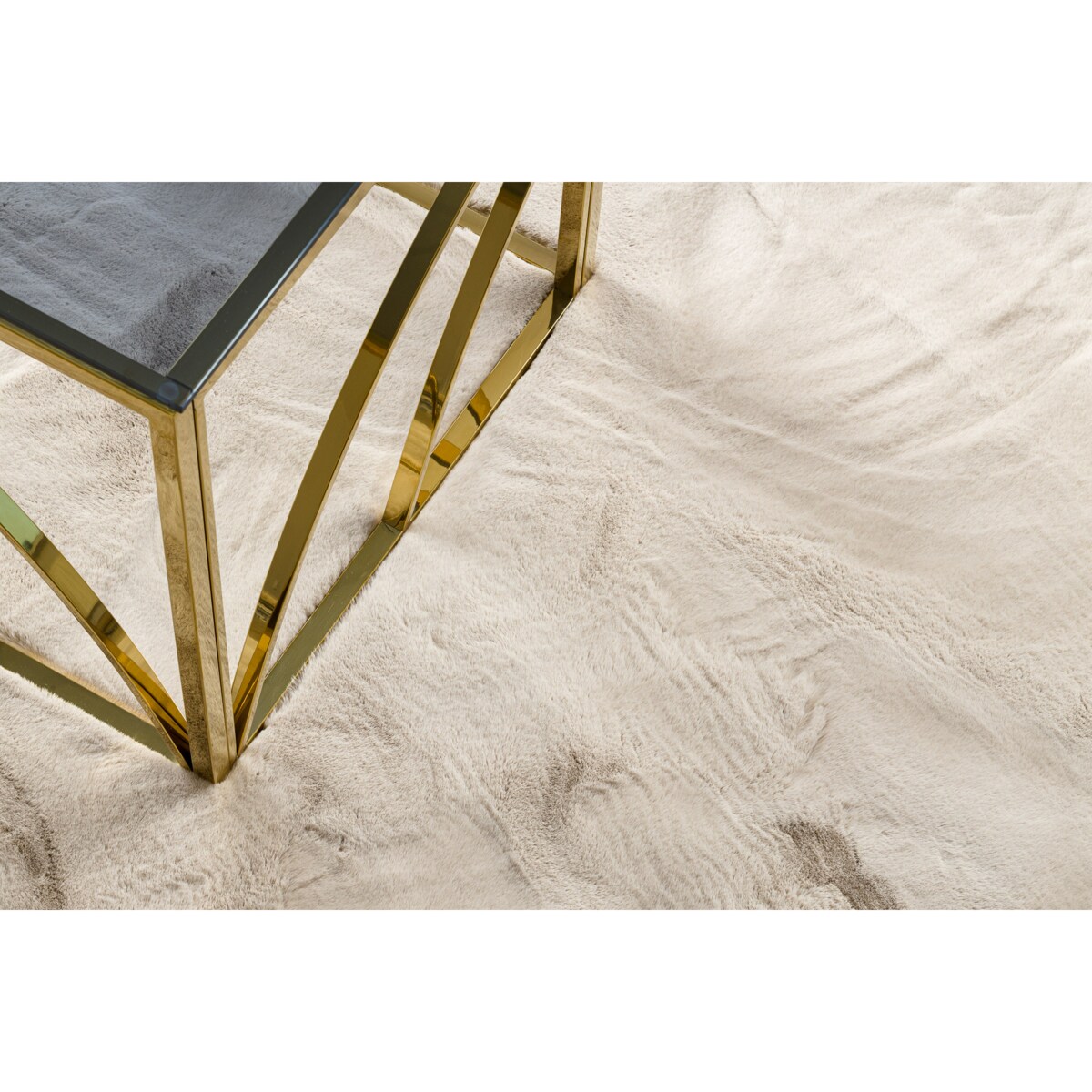 Dywan TEDDY NEW sand 52 koło Shaggy beż koło 200 cm