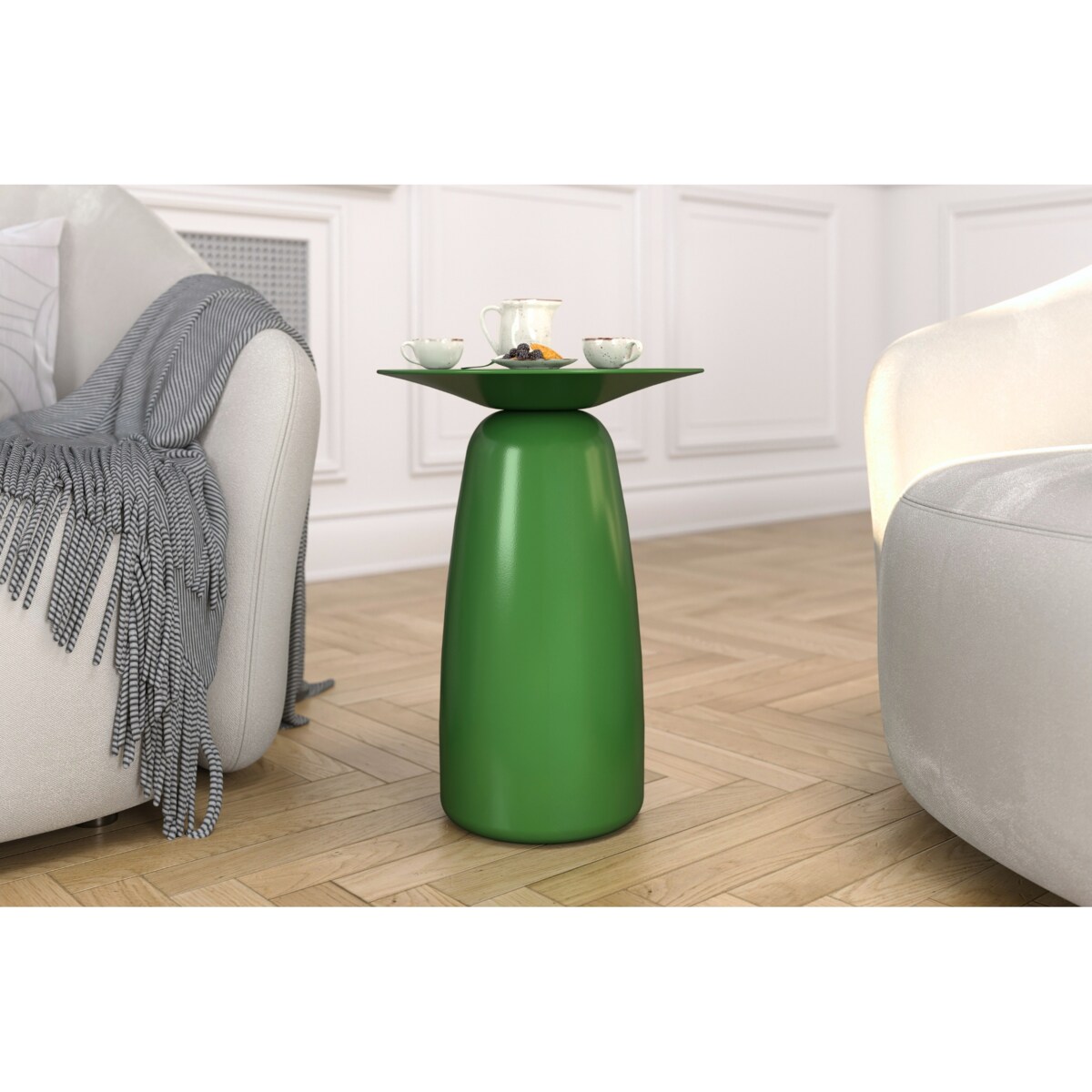 Stolik drewniany różne kolory Baobab 44, kolor groszkowa zieleń