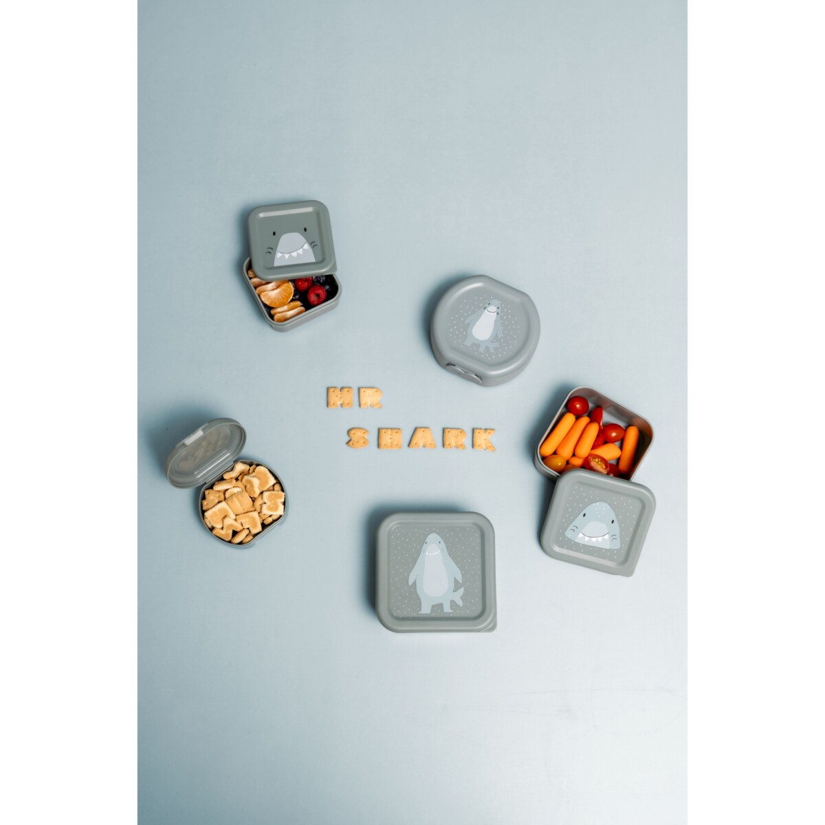 Zestaw pojemników na przekąski z klipsem 2 szt. - Rekin Trixie Baby
