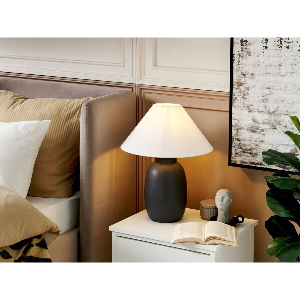 Lampa stołowa ceramiczna czarna PATILLAS