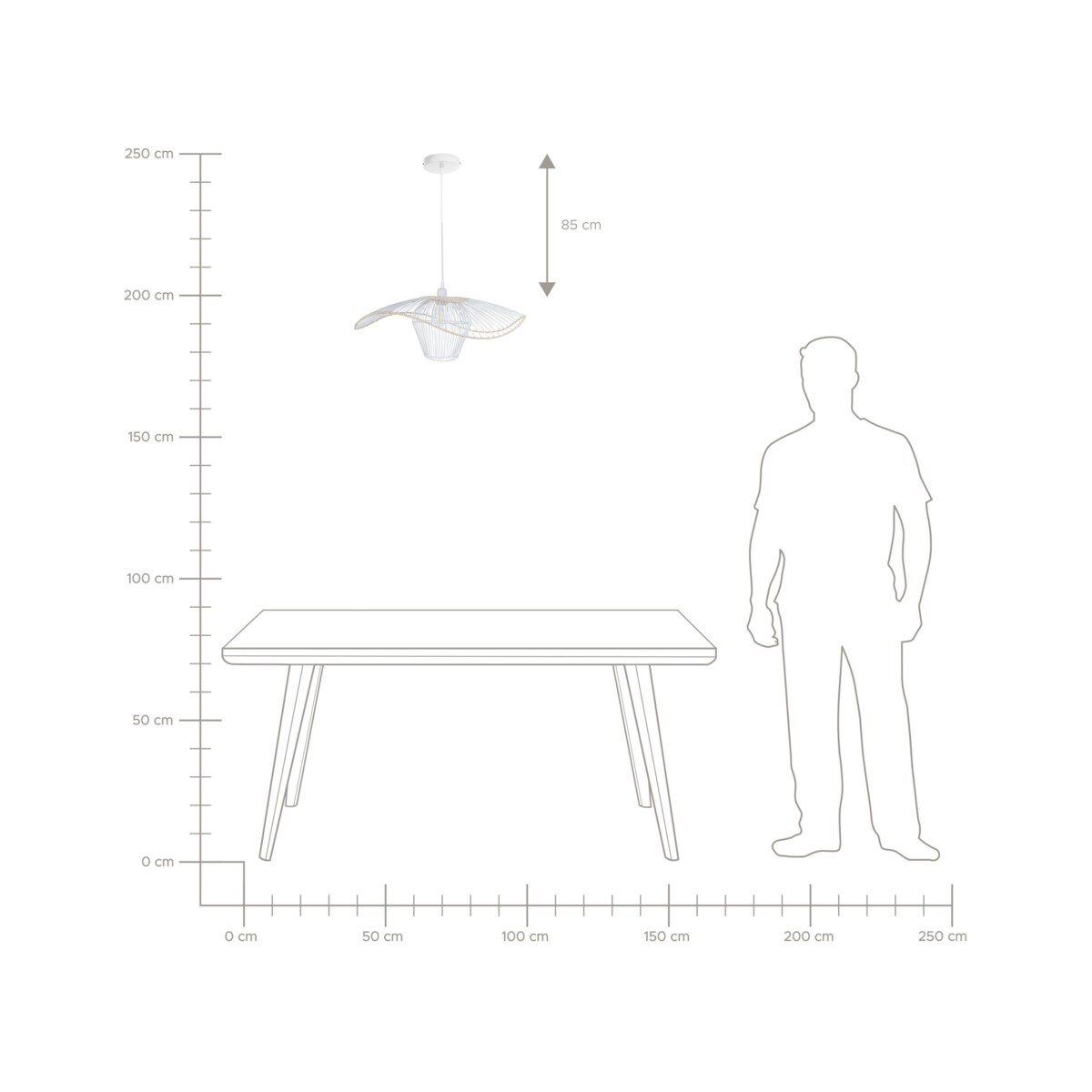 Lampa wisząca biała LUNGA