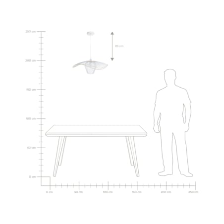 Lampa wisząca biała LUNGA