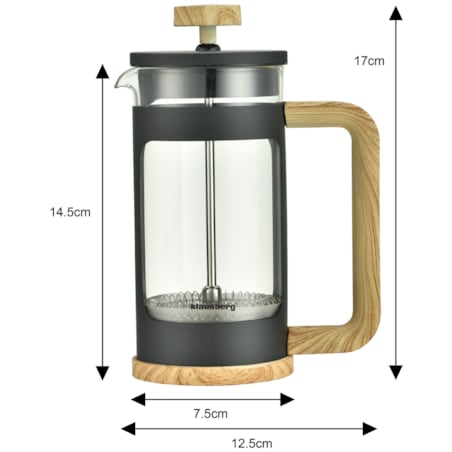 Zaparzacz do kawy herbaty 0.35L French Press drewniany uchwyt KLAUSBERG
