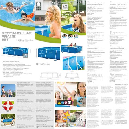 Intex Basen Rectangular Frame, 220 x 150 x 60 cm, 28270NP