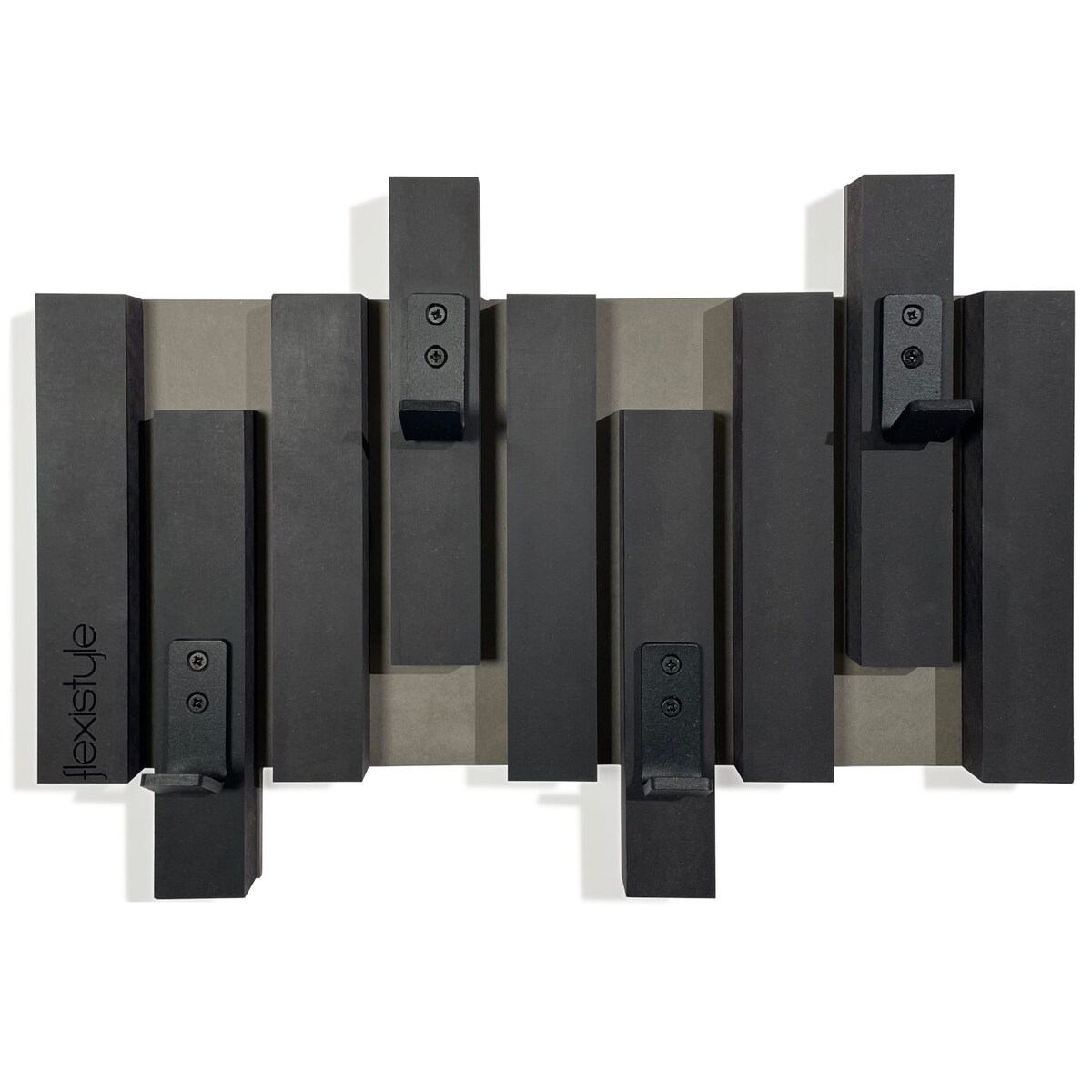 Czarny wieszak ścienny na ubrania Lamele Mini 40cm