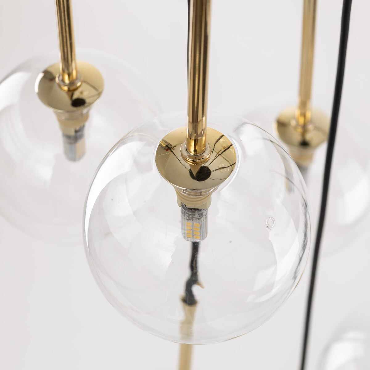 Lampa wisząca TK Lighting NILOS 5944 czarno-złota, 10xG9, regulowana, szkło i metal
