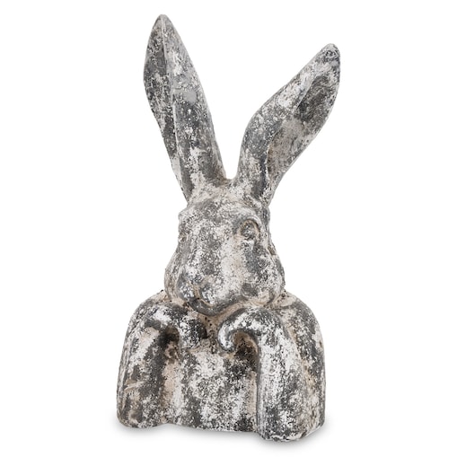 Figurka - szare popiersie królika 48x25x18 cm TORINO duże