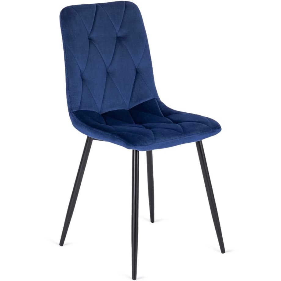 Krzesło Tapicerowane Welurowe Kuchenne Do Jadalni Salonu Loft Granat ROBIN