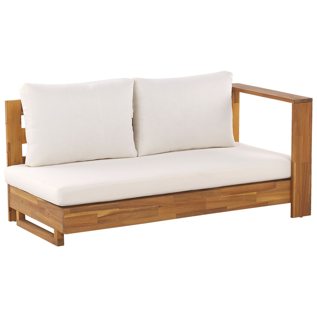 Narożnik ogrodowy ze stolikiem dla 5 osób MARETTIMO Lewostronny Certyfikowane drewno akacjowe Brązowy