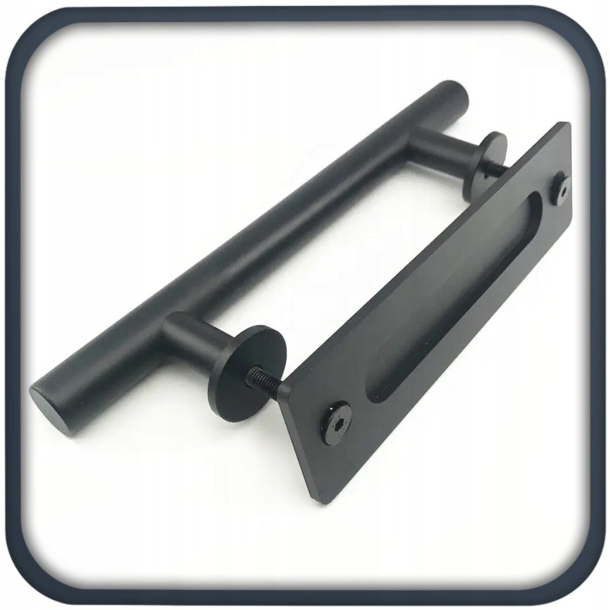 Uchwyt klamka do drzwi przesuwnych czarna matowa loft solidna retro premium