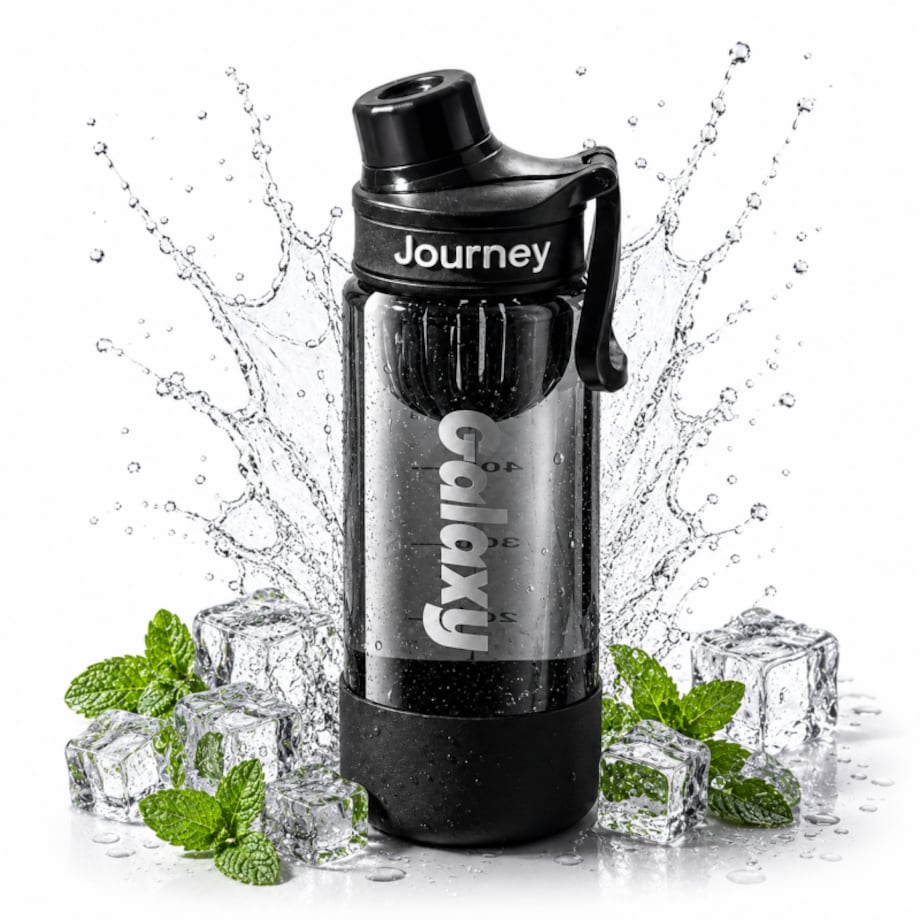 Butelka na wodę z uchwytem, sportowy bidon z miarką 800ML GALAXY czarny, BD71CZ