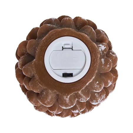 Zestaw 4 świec LED IVRESSE Szyszka 15/12 cm Brązowy