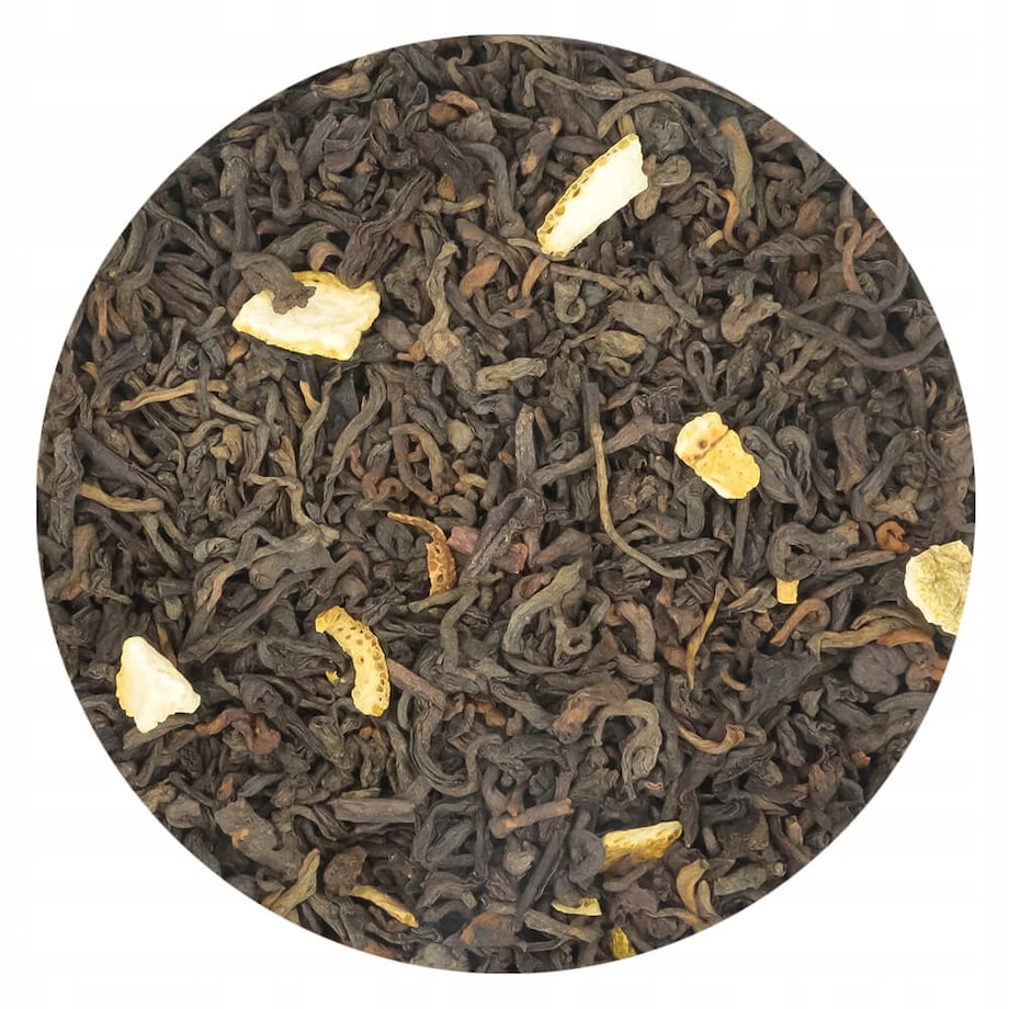 Herbata czerwona pu-erh POMARAŃCZOWY o smaku pomarańczowym PREMIUM Cup&You - herbata liściasta sypana mieszanka napar susz - gotowa na prezent upominek