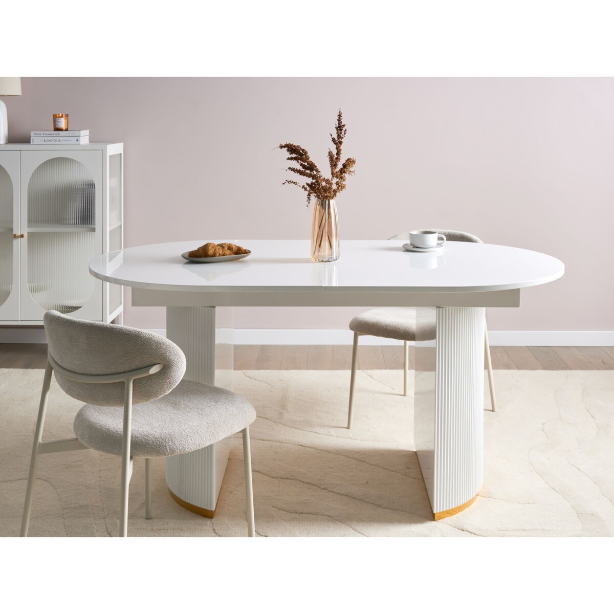 Stół do jadalni rozkładany DULVERTON Biały 160/200 cm 90 cm