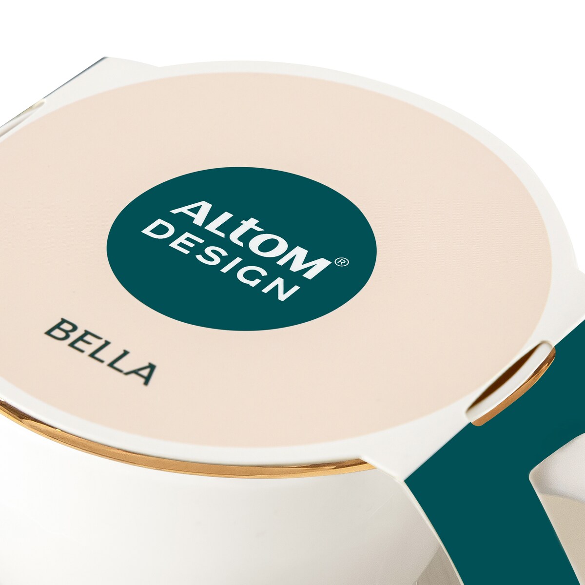 KONSIMO AD BELLA, Zestaw kawowy 6 os. (18 el.), kolor ecru/złoty