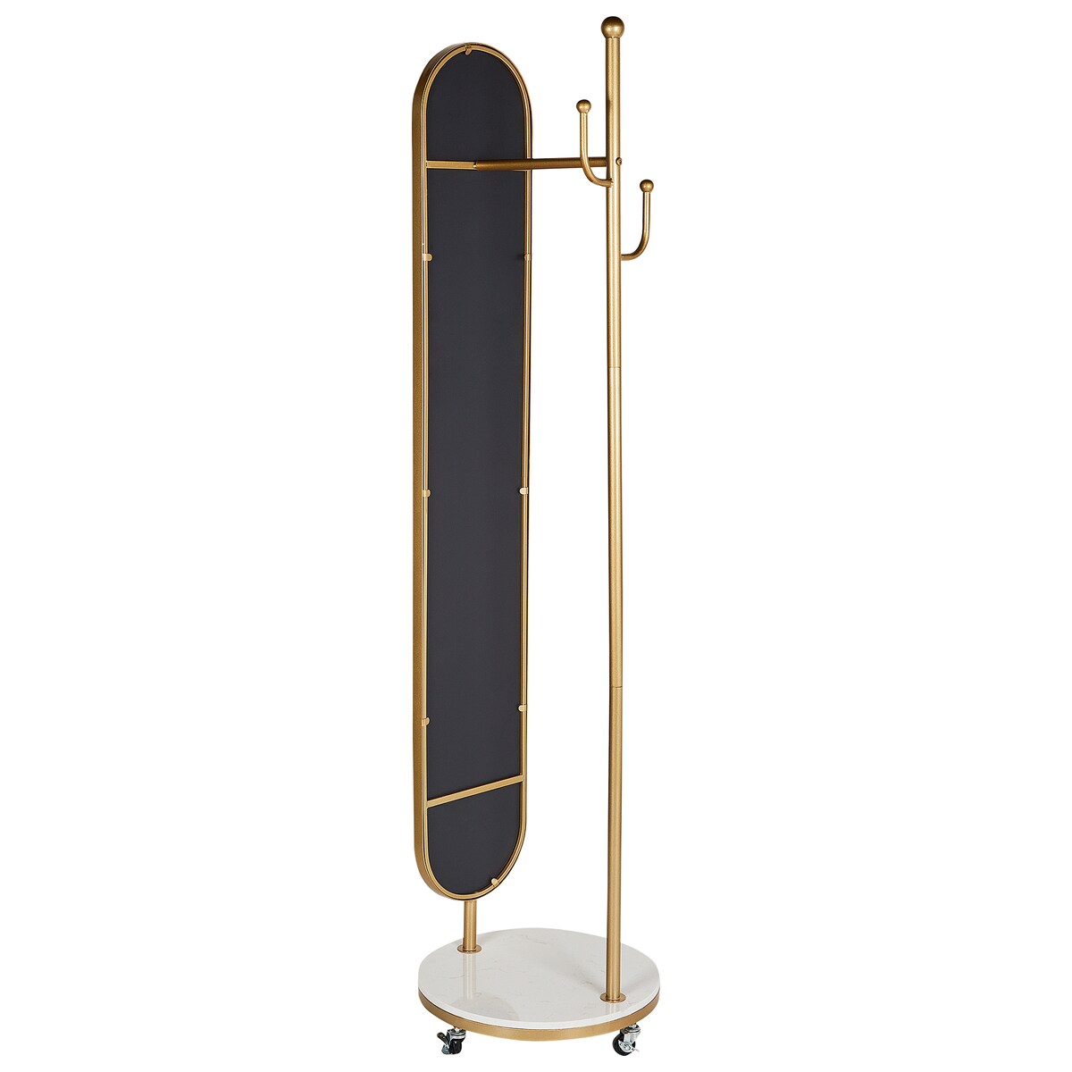 Wieszak z lustrem LORENA 172 cm Metal Złoty