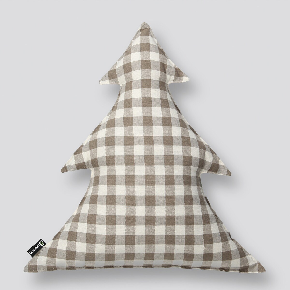Poduszka Choinka 38x40cm, beżowo-biała kratka (1,5x1,5cm), 38x40x8cm, Quadro