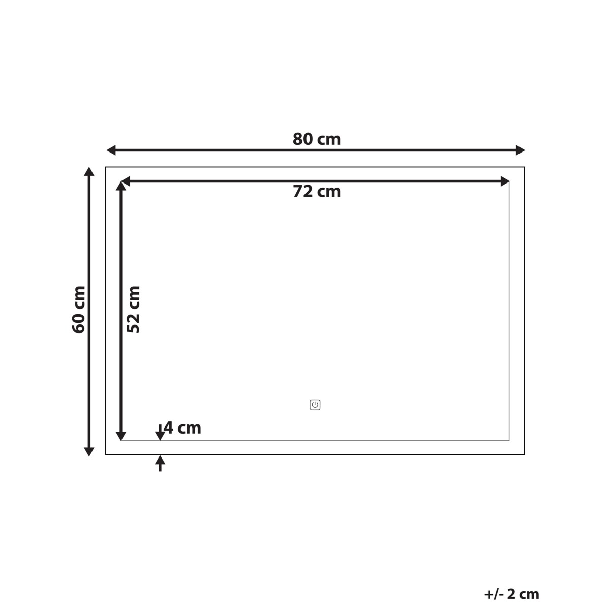 Lustro ścienne LED 60 x 80 cm srebrne ADOUR